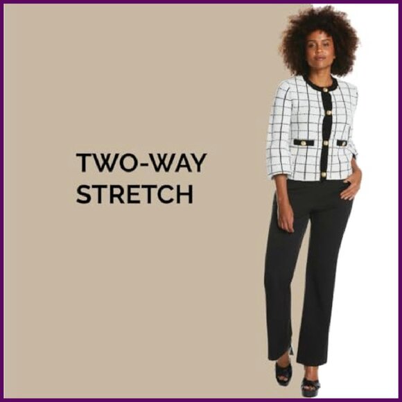 Curvy Fit Gabardine Bootcut Dress Pants, Stretch Comfort, Two Inseams - Picture 7 of 8